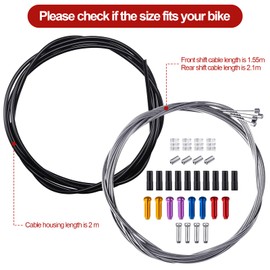 Xelparuc Shifter Cable Set, 4 PCS Bike Brake Cable Shifter Cable, 1 Set Bicycle Change Cable Kit, Including 30 PCS Complete Inner Replacement, for Mountain Bike, Road Bike, Folding Bike