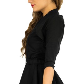 BlackButterfly Tailored 3/4 Sleeve Bolero (Black, S)