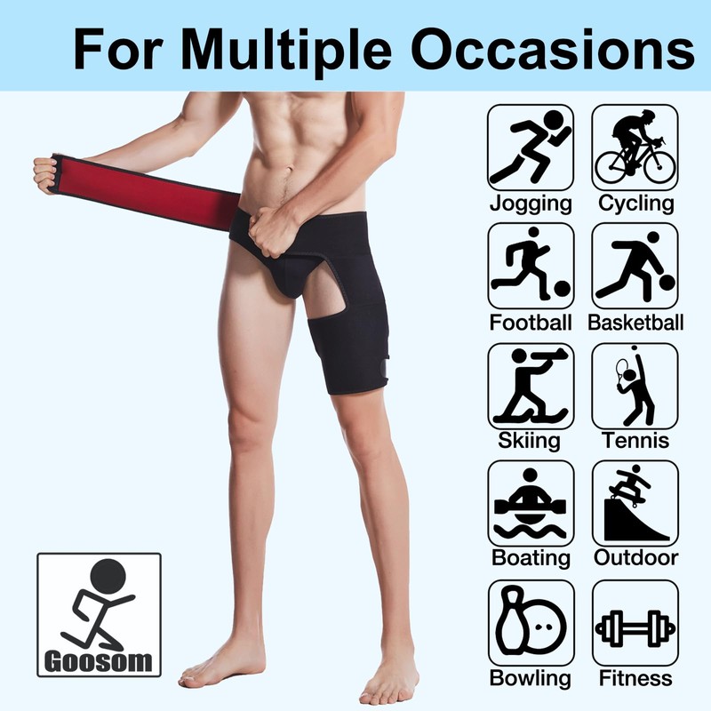 Goosom ET49D Thigh Support, Thigh Compression, Adjustable Support for Hip,