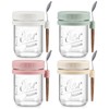 4 Pack Overnight Oats Containers with Lids and Spoons, 16