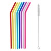Tifanso 8 Pack Reusable Regular Size Silicone Drinking Straws with