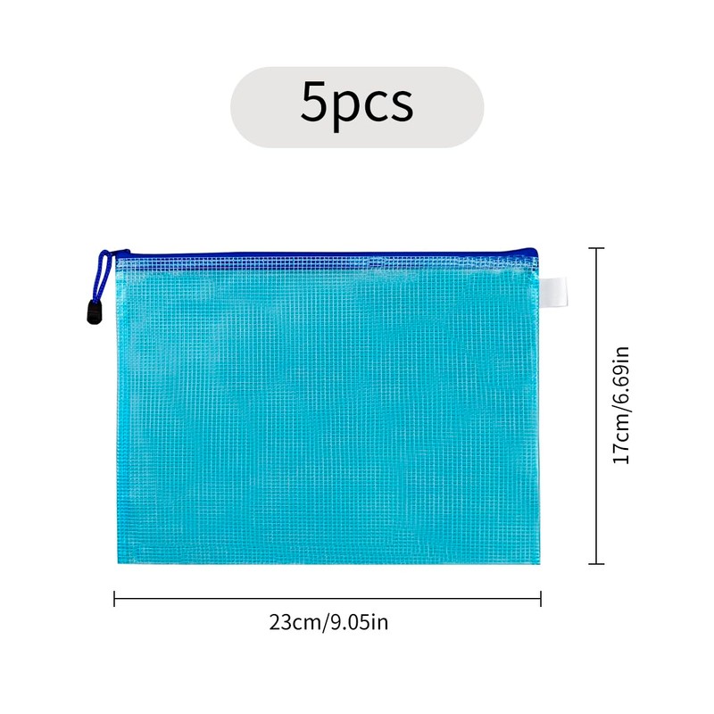 Tabanzhe A5 Zip Mesh File Pouch, Waterproof File Organiser -