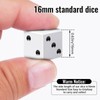 Rerdeim 60 Pieces Standard Dice, 16mm Bulk White Opaque Black