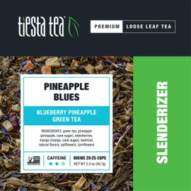 Tiesta Tea - Pineapple Blues, Blueberry Pineapple Green Tea, Loose Leaf, Up to 25 Cups, Make Hot or Iced, Medium Caffeine, 2 Ounce Resealable Pouch