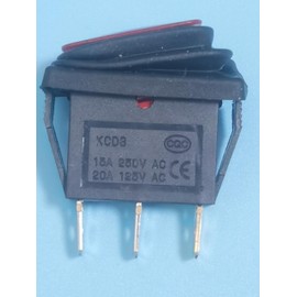 Emmui 15A 250V 20A 125V AC 3 pin 2 Position Waterproof Red Lighted Rocker Switch Used for Outdoor Work Equipment and Household appliances