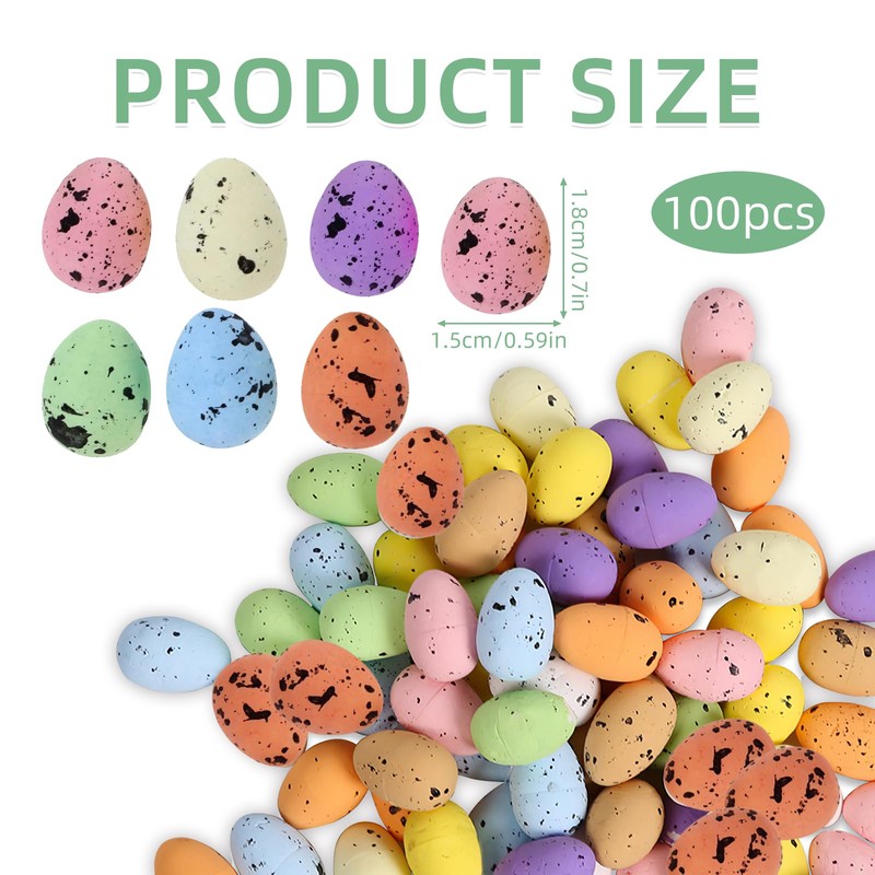 Pack of 100 Easter Decoration Speckled Foam Eggs, Mini Styrofoam