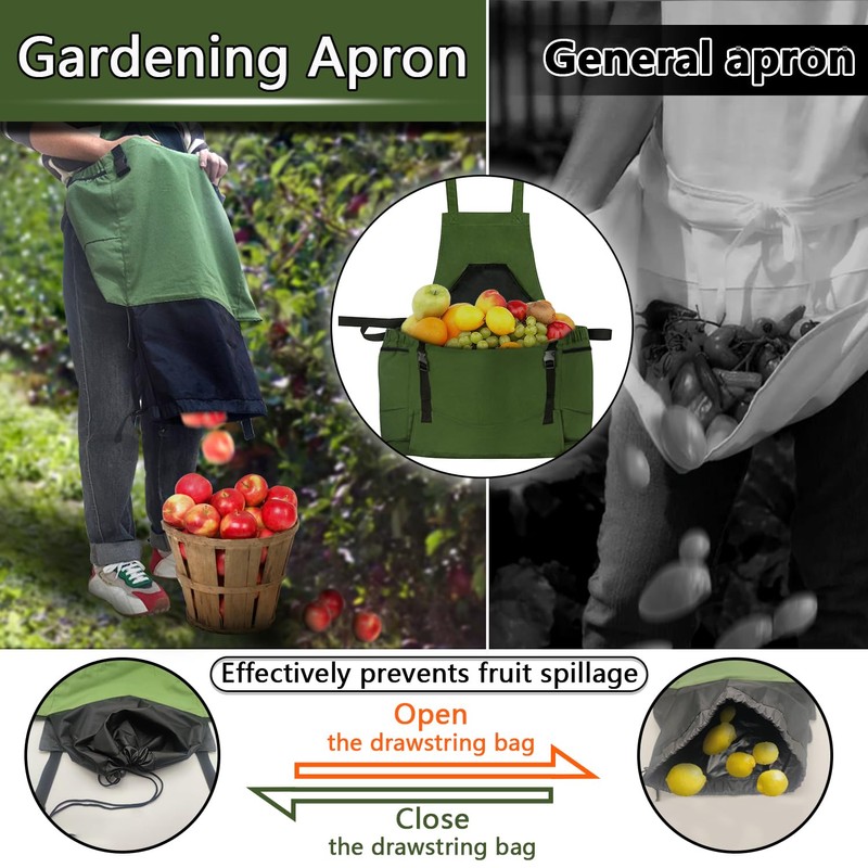 Tintsabo Gardening Apron, Harvest Apron Gardening Gifts for Men Gardening