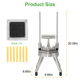 POWLAB Commercial Chopper Vegetable Cutter Fruit Dicer Heavy Duty Stainless Stee Dicer Cutter Onion Chopper Professional Food Dicer for French Fry Tomato Peppers Potato (1/4″ Blade)