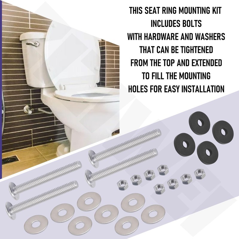 4 Pack THU833-A Toilet Seat Bolts Hardware Kit Compatible with