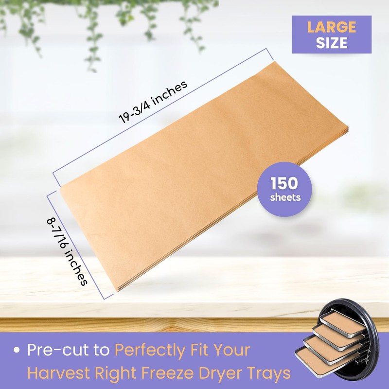 Crunch Co. 150 pack Parchment Paper For Harvest Right Freeze