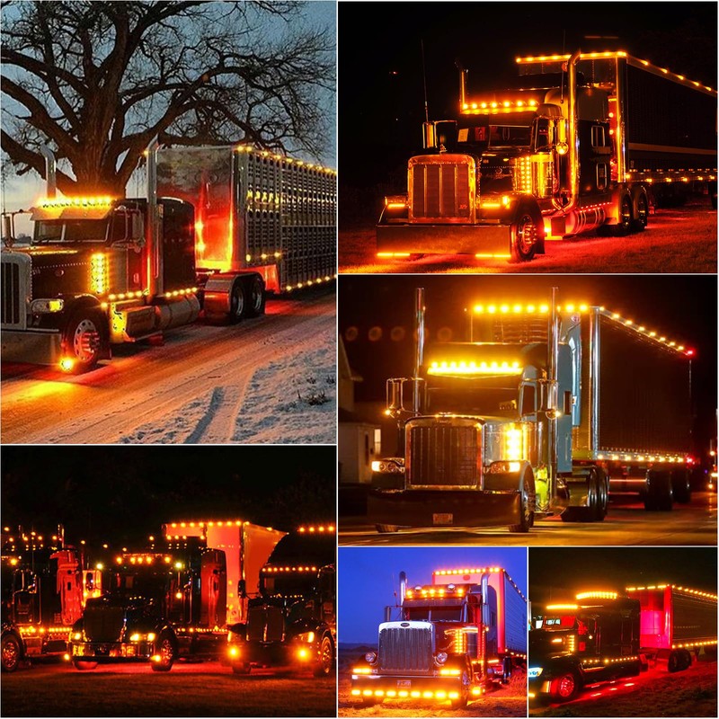 PSDRIQQ 40 Pack 6 LED Trailer Marker Light, DC12-24V Clearance