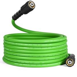 YAMATIC Flexible Pressure Washer Hose 35FT, 3400 PSI 1/4'' Power Washer Hose Replacement for Gas&Electric Washer, Kink Resistant Extension Leak-Free M22 Fittings, Green
