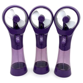 BJPEY Outdoor Personal Water Misting Fan Handheld Battery Operated Cooling Fans Portable Mist Spray Fan for Sports Travel Beach (Purple)