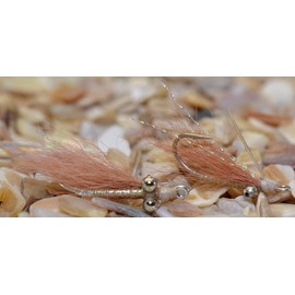 Crazy Charlie Bonefish Fly Fishing Flies - Tan- Mustad Signature Duratin Fly Hooks - 6 Pack (Assortment)