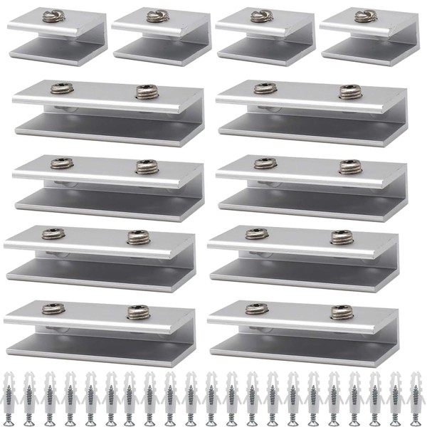 Glass Holder Pack of 12 Aluminium Alloy Rectangle Clamps with