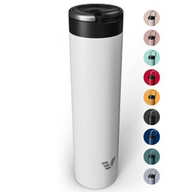 Ever Vessel Super Maxi Stainless Steel Water Bottle 36oz - Double wall vacuum insulated | Integrated carry handle | leak proof flip top lid | Lightweight & stylish - White