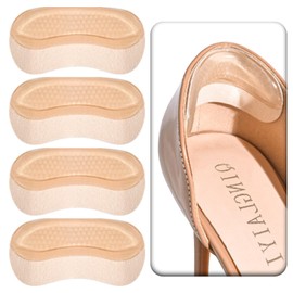 2 Pairs Heel Grips for Ladies Shoes Too Big, Anti-Slip Shoe Gel Heel Pads for Men & Women, Heel Protectors to Improve Shoe Fit, Relieves Pain and Prevent Slipping, Chafing, Blistering and Sore Feet