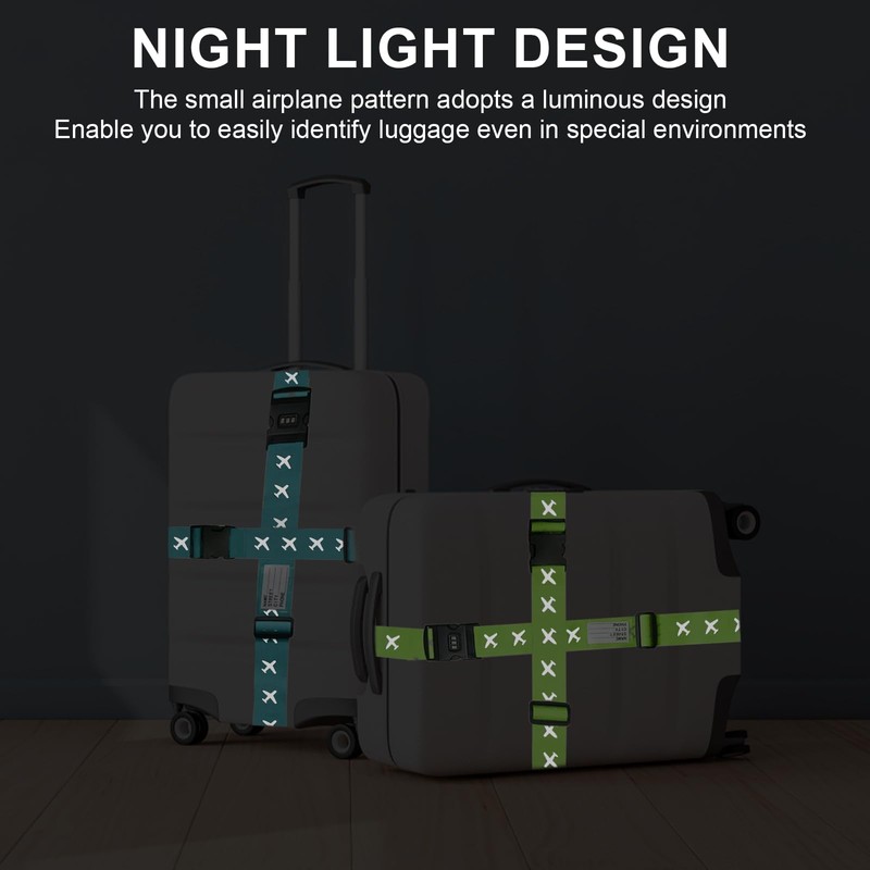 Jortmrd Pack of 4 Suitcase Straps with Combination Lock Suitcase