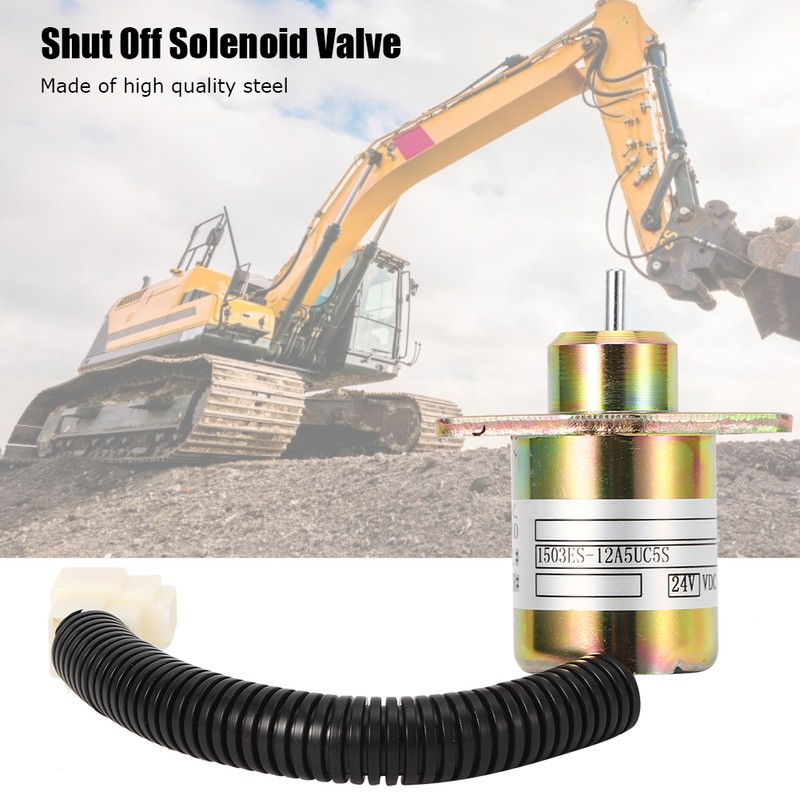 Engine Shut off Solenoid Valve 1503ES‑12A5UC5S Steel Shell DC 24V