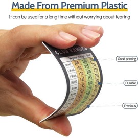 Golf Club Range Chart Card, Easy Carry with Credit Card Size,Sturdy Golf Yardage Card for Seasoned Golfers, Average, or Beginners - Color: Card+Clip