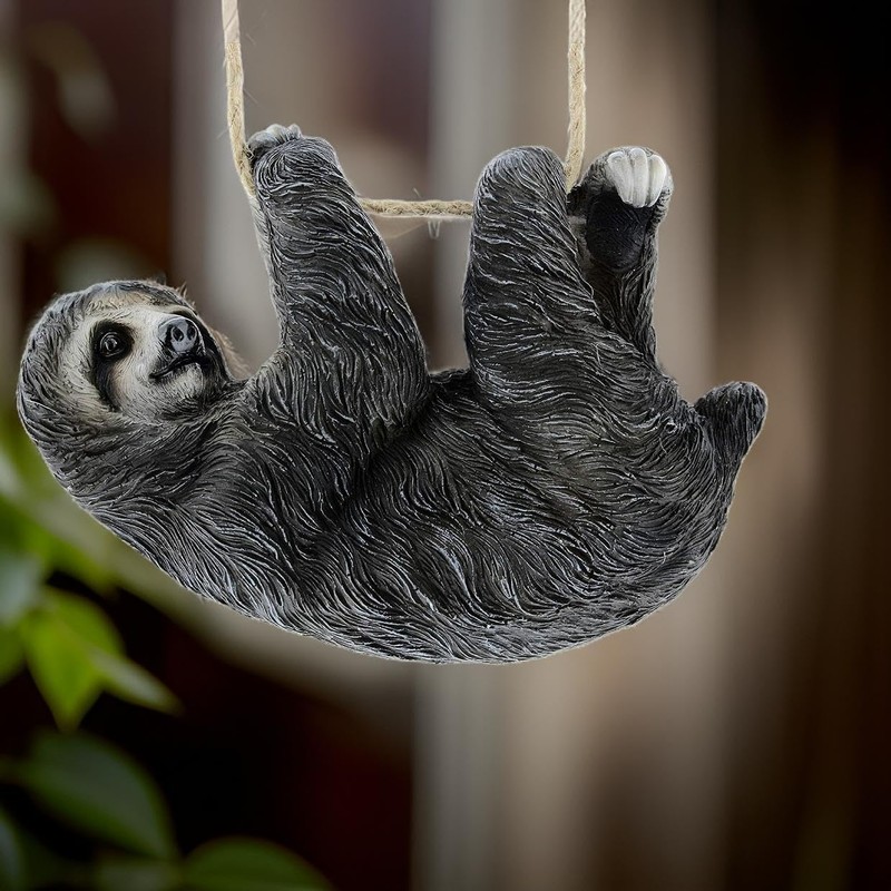 Distinctive Designs, Sloth Tree Hanger Figurine (Baby 6inch), Grey