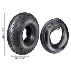 ICONSPORTSS 3.00-4 Replacement Tire & Inner Tube 10x3 260x85 with TR87 Bent Angled Valve Stem for Razor Pocket Rocket E300 & E325 Ezip Scooter Go Kart Mini Pocket Chopper Goped Bike (1)