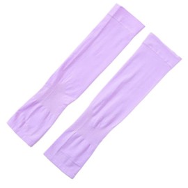 WEAREWE Sun Protection Cooling Arm Sleeves with Thumb Holes Sports Outdoors Gardening Drive Workouts Sunscreen Arm Sleeves for Women, Men & Kids Light Purple
