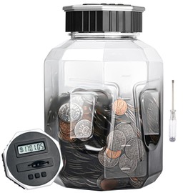 X-Large Piggy Bank for Adults Kids, Vcertcpl Digital Coin Counting Bank with LCD Counter, 2.4L Capacity, Great Coin Counter Bank Money Counting Jar with Total Amount Displayed, Bank for All US Coins