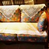 Yizunnu Vintage Hand Crochet Lace Doily Square Cotton Table Cover