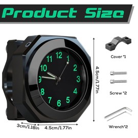 Pengrity Motorcycle watch, waterproof, bicycle watch, bicycle watch for handlebars, quartz design, motorcycle watch, handlebar design in aluminium alloy, diameter 22-26 mm