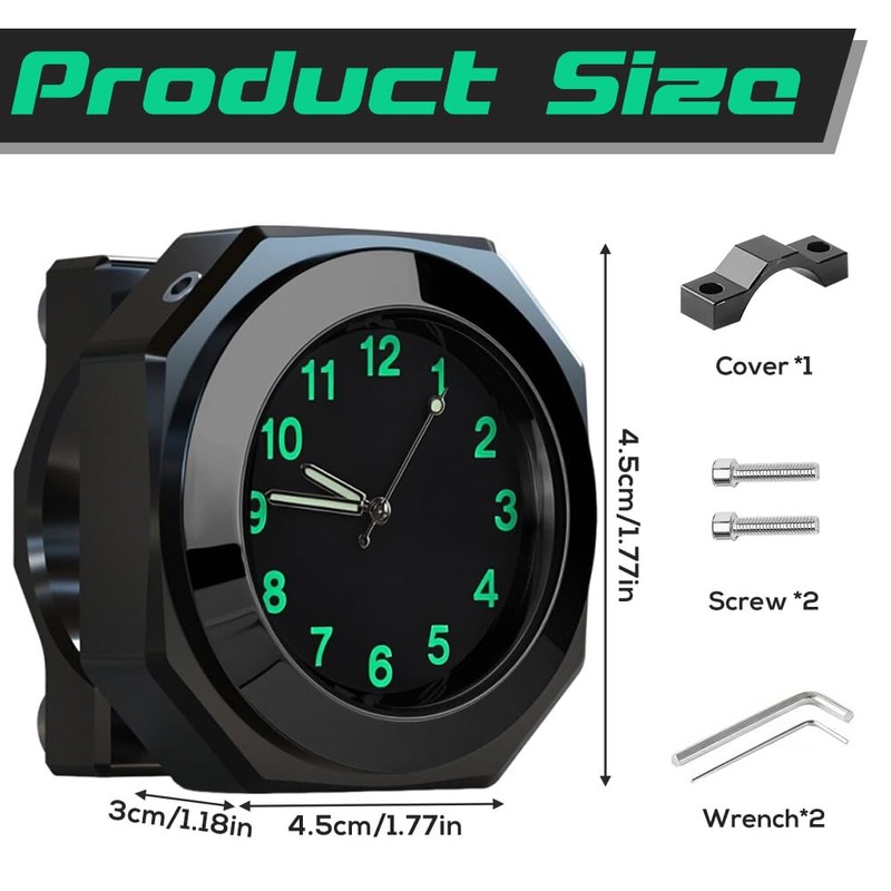 Pengrity Motorcycle watch, waterproof, bicycle watch, bicycle watch for handlebars,