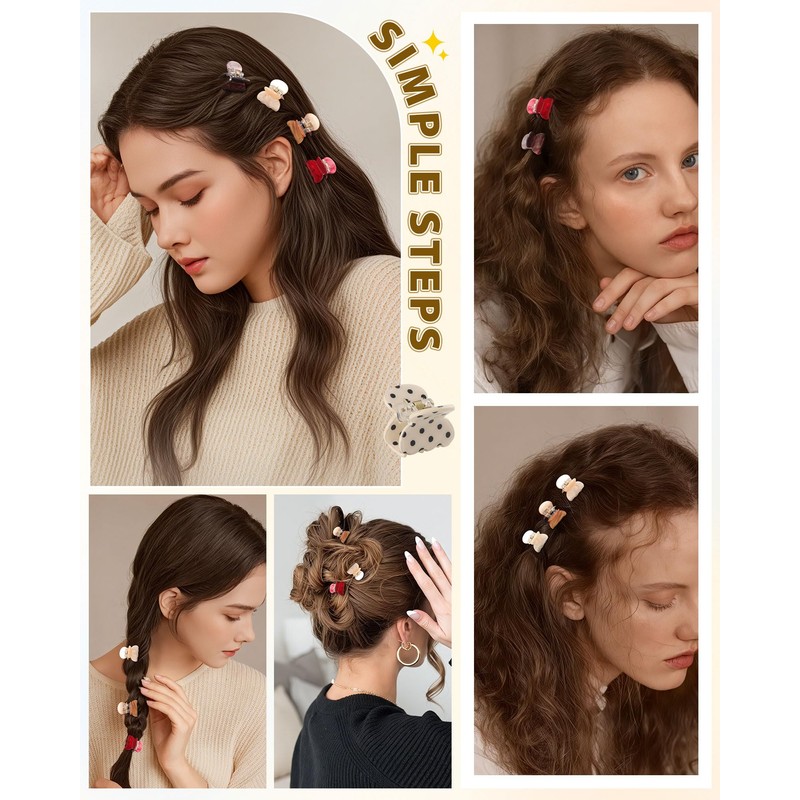 Mini Claw Clips for Women, Stylish Small Hair Clips for