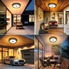 Slypadan Outdoor Motion Sensor Flush Mount LED Light, 12" Dusk