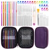54 Pcs Crochet Needles Set, Crochet Hook Kit with Purple