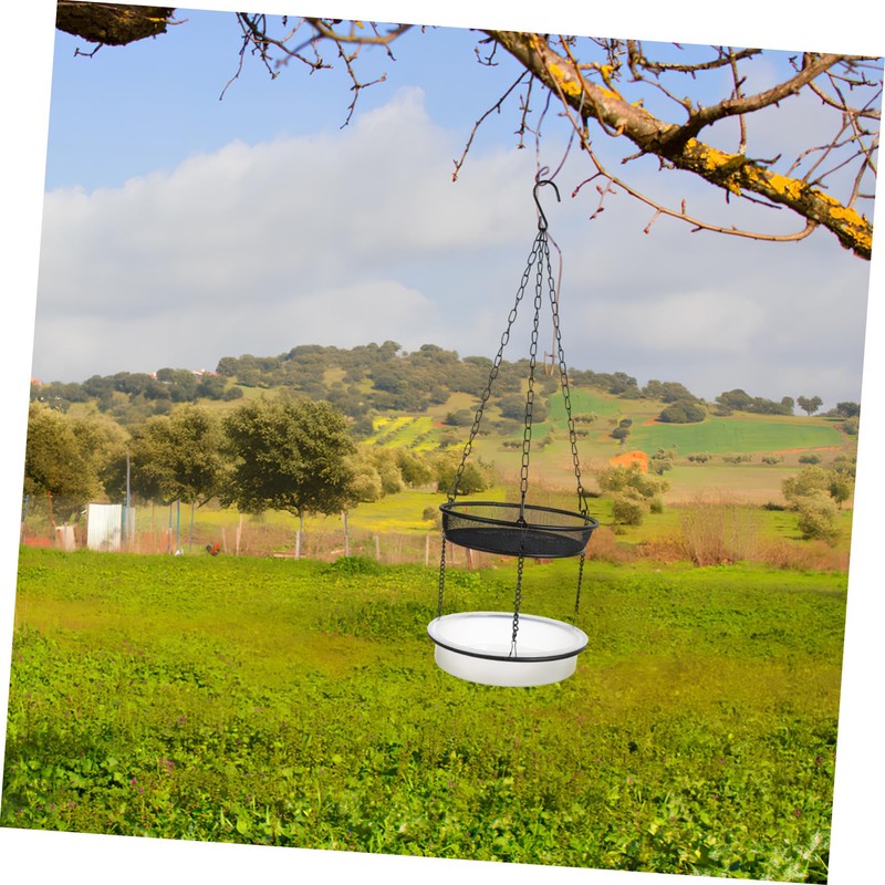 KONTONTY Stylish Iron Craft Double Tray Feeder Hanging Bird Feeder