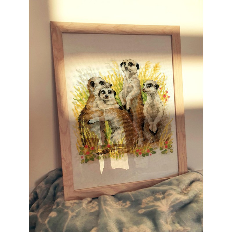 Riolis 1761 - Meerkats - Cross Stitch Kit 9¾" x