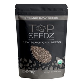 Top Seedz Certified USDA Organic Raw Black Chia Seeds | Premium Fresh and Unsalted, Black Chia Seeds | Egg Substitute, Gluten-Free, Vegan, Kosher, Keto, and Paleo | 1lb Resealable Pouch (Pack of 2)