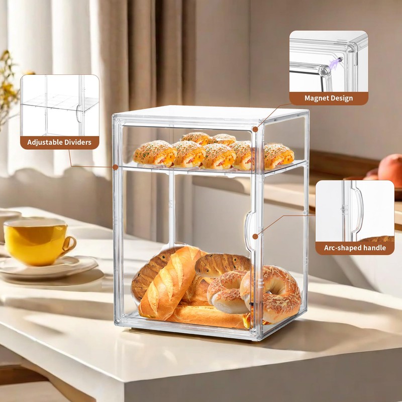 ZLLZUU Bread Box for Kitchen Countertop Pastry Display Case 4