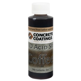 CC Concrete Coatings Vivid Acid Stain for Antique Marble Effect, Concrete Stain for Inside or Outside, Commercial or Residential Use (Coffee, Medium Brown with a Slight Red Hue, 4oz)