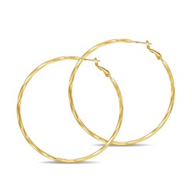 MAGIIE Gold earrings made of 925 sterling silver, ring-shaped 20 mm, 25 mm, 30 mm, Möbius earrings, retro, earrings, round earrings, hoop earrings, gold, ladies, Brass, No Gemstone