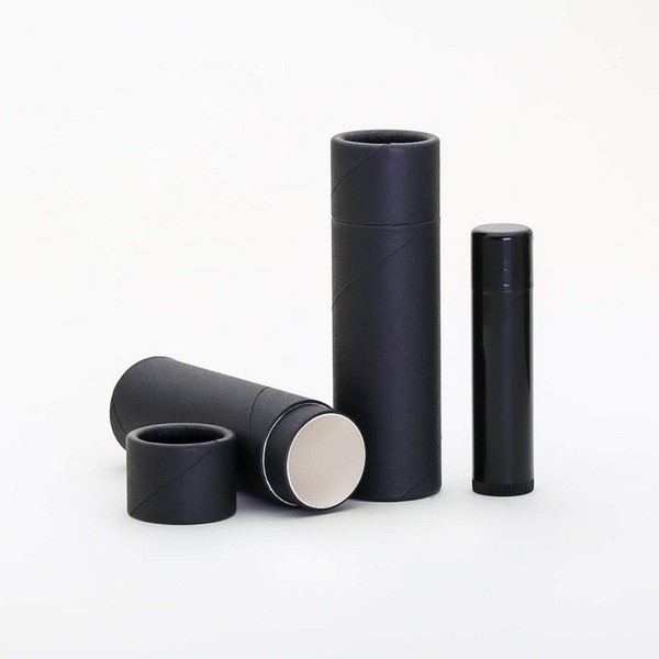 1 OZ Black Paperboard Lip Balm/Salve/Cosmetic/Lotion Tubes x50