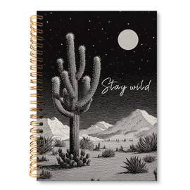huester Vintage Western Cactus Notebook Journal, Southwestern Desert Landscape Journal Notebooks for Note Taking, Western Office Supplies, Hardcover Spiral Notebook, 5.5x8.3 Inch