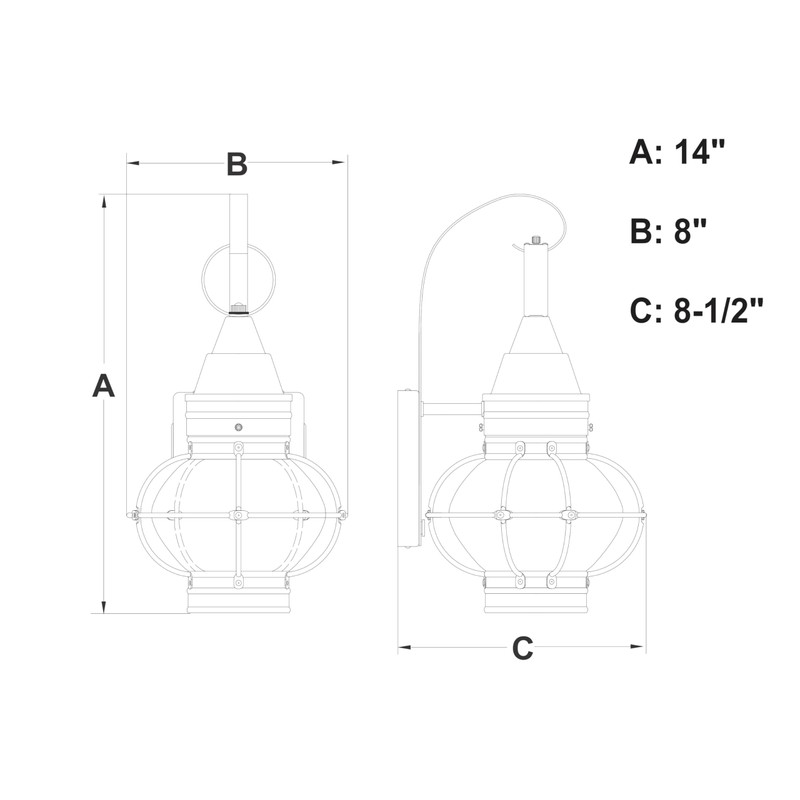 VAXCEL Chatham 13.5 in. H 1-Light Textured Black Coastal Outdoor