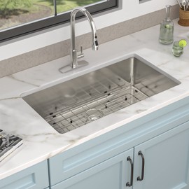 30 Undermount Kitchen Sink - Fulorni 30"x18" Kitchen Sink Under Counter 16 Gauge T304 Stainless Steel Single Bowl Basin