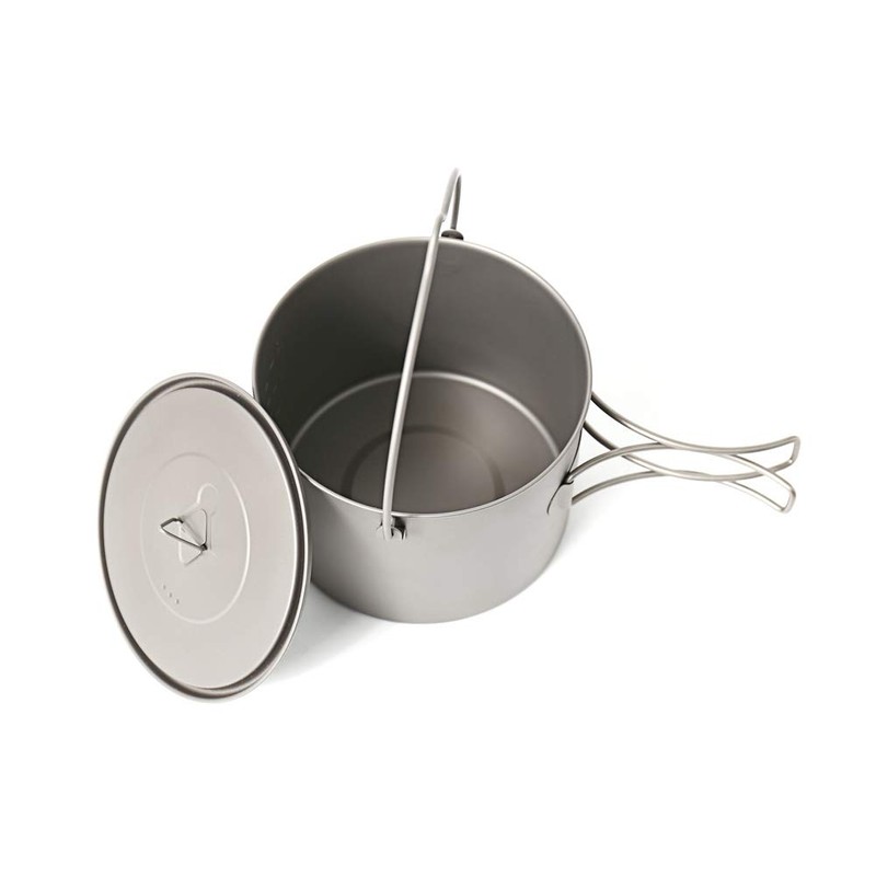 TOAKS Titanium Pot with Bail Handle, Outdoor Hanging Camping Cookware