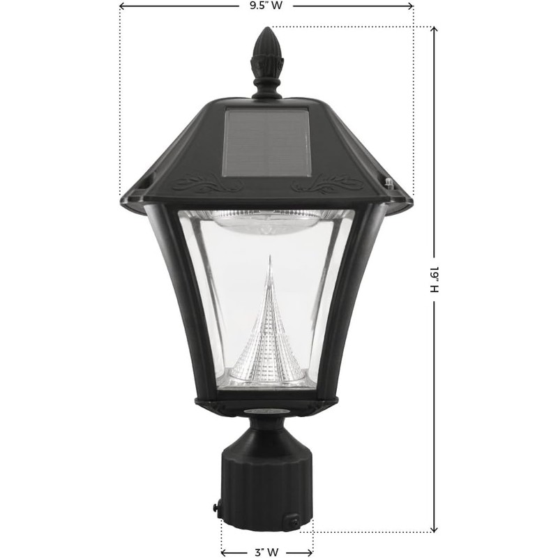 Gama Sonic Baytown II, Outdoor Solar Light and 3" Pole