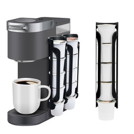 K Cup Holder for Keurig: Coffee Pod Holder for Counter Small Space - Kcup holders for Wall Mount (2, Black)