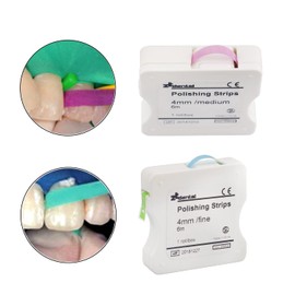Dental Polishing Strips | Abrasive Finishing 4mm x 6M for Interproximal Teeth Cleaning Care | Whitening, Deep Sanding and Grinding (Pink)