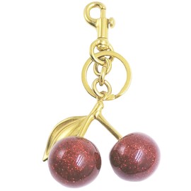 Xsclpomddy Cherry Keyring Cherry Bag Charm Bag Charm Car Key Ring Accessory for Women, Red gold