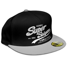 Stylotex Flat Cap Goku Super Saiyan White Print, black / grey